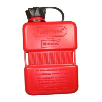 1L Jerry Can Hünersdorff 'Fuelfriend', red, suitable for petrol/oil, fastening straps for tension belts, dim. incl. cap: 210x121x67mm