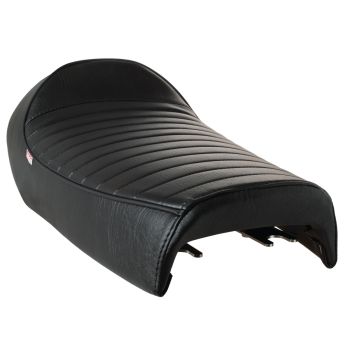 KEDO Seat 'Classic Racer', black with ribbed seat cover and black piping, incl. front brackets