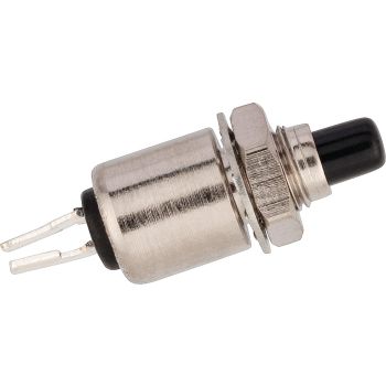 Motogadget universal pushbutton 'Micro', length 16mm, 5mm thread, stainless steel housing, matching bracket see item KTH-10104