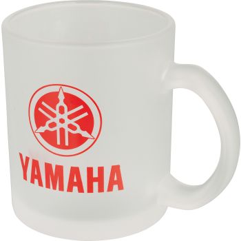 Coffee Mug, satin glass, red logo & lettering, approx. 300ml capacity