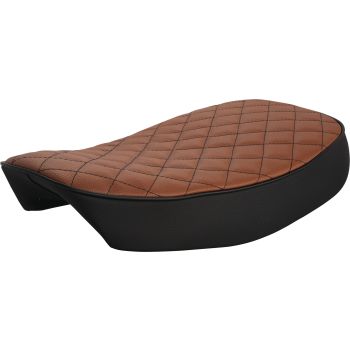 KEDO Comfort-Seat 'Heritage', black/brown top with hand sewn diamond pattern and front brackets, length 55cm