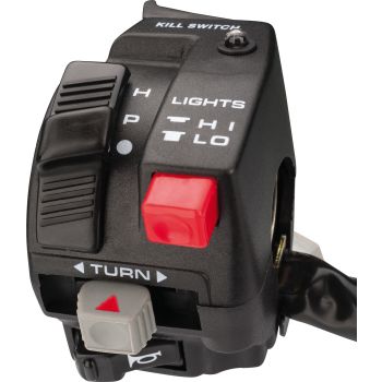 All-In-One Handlebar Switch (LH) with Lights On/Off/Park, Hi/Lo, Turn, Horn, Kill, LED for HighBeam, Yamaha Plug Type 110, 9 Pin