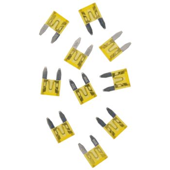 Fuse, Mini Blade Type, 20A, Pack of 10