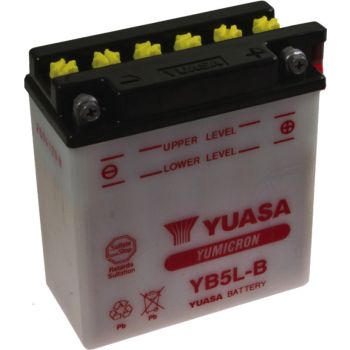 Battery YUASA 12V, type YB5L-B, dry unfilled, needs 0,36l battery acid (Acid not available by shipping)