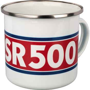 Nostalgia Cup 'SR500', 300ml, white/red/blue in gift box, enamel with metal edge (hand washing recommended)