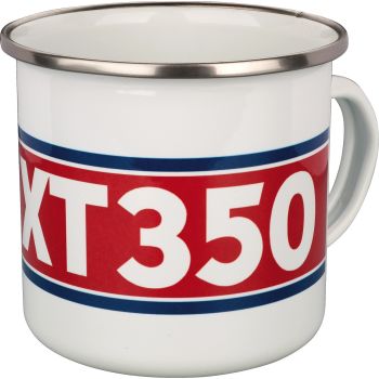 Nostalgia Cup 'XT350', 300ml, white/red/blue in gift box, enamel with metal edge (hand washing recommended)