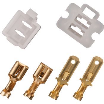 2-Pin Connector/Housing-Set with Snap-In Nose incl. 2x2 Connectors Type 250