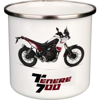 Nostalgic Mug ' T700 white/red' 300ml, enamel with metal rim (hand wash recommended)