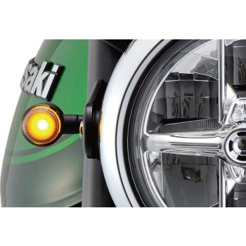 Daytona LED-Indicator D-Light SOL, metal housing dim. approx. LxWxH 47x25x30mm, orange glass, e-approved, M8 thread, 1 pair, 12V