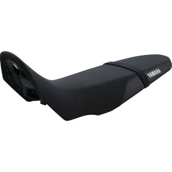 Yamaha Rally Seat +30mm, one-piece, narrow profile with grippy sides and lateral YAMAHA lettering (OEM)