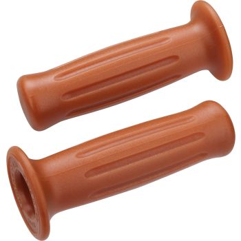 Handlebar Grip 'CaféRacer', natural rubber light brown, length 126mm, 1 pair for 22mm handlebars + throttle tube
