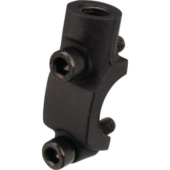 Handlebar Clamp for Brake Fittings, with mirror thread M10x1.25 left-hand (Yamaha STD), width 20mm, hole spacing 32mm, suitable for 22mm handlebars