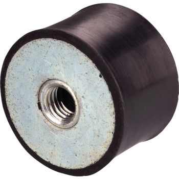 Exhaust rubber buffer, diameter 30mm, height 20mm, double M8 inside thread, heat resistant up to 150°C, maximum useful hardness for vibration reduction