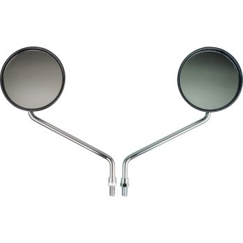 Mirror Left & Right, 1 pair, black, diameter approx. 105mm, mirror arm approx. 145mm