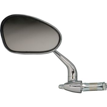 Bar End Mirror (Oval), LH, Chrome Plated