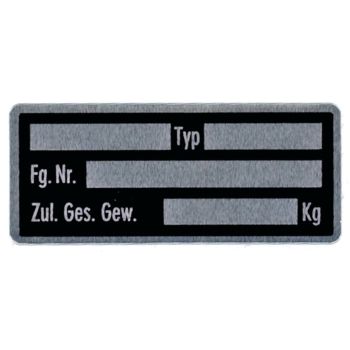 Type Label, self-adhesive, 1 piece, size approx. 30x70mm