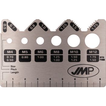 Bolt-Template M4-M12 (diameter, length, thread-size), + additional info fine pitch / coarse pitch thread, size 85x55mm, stainless steel