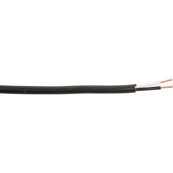2-pole Round Cable with PVC Outer Sheath, 1 running meter, each 0.75qmm, black, outer diameter 4.8mm, application range -40° to 70°C
