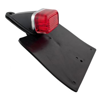 Taillight with Rubber Base Plate for License Plate (Taillight with Inner Reflector, 'E'-Marked, incl bulb BAY15d, 12V)