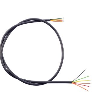 6-pin Cable, 1 running metre, 0.22qmm each, colour-coded, with oil- and UV-resistant PVC sheath, black, outer diameter 5.6mm