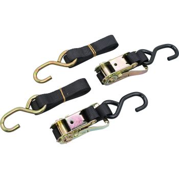 Double Hook Tension Belts, 1 pair, with ratchet, 180cm, width 25mm (quick 1-hand operation possible, max load 680kg)