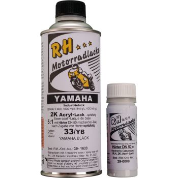 Base Coat WITHOUT Clear Lacquer Yamaha Black (YB), 375ml 2K, ready for use