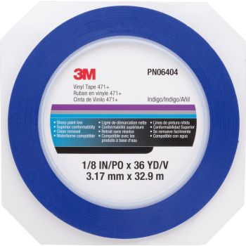 3M Scotch Contour Tape 471+, 3mm wide, 33m long, for masking plastic parts, especially suitable for tight radii and curves.