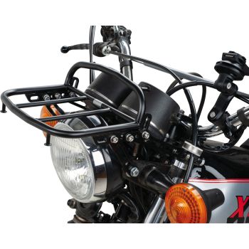 Front Luggage Rack, stainless steel, black, with brackets and mounting material, luggage area approx. 23x15cm (for OEM and accessory instruments)