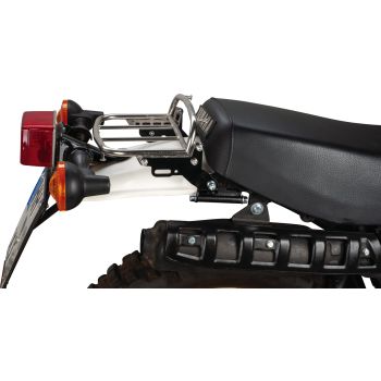 Mini Luggage Rack, stainless steel, with black brackets, luggage area approx. 23x15cm, replaces original chrome bracket (image shows 3D printed bracket)