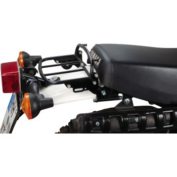 Mini Luggage Rack, stainless steel, black, with black brackets, luggage area approx. 23x15cm, replaces original chrome bracket