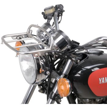 Front Luggage Rack, stainless steel, with brackets and mounting material, luggage area approx. 23x15cm, mounting only with accessory headlight brakets