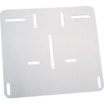 License Plate Reinforcement Plate, for Euro license plate 22x20cm, aluminium 2mm, rounded, univ. mounting thanks to various lasered mounting holes