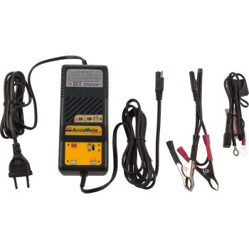 ACCUMATE Battery Charger (6+12V), without Diagnostic Function incl. Pole Terminal + Vehicle Adapter with Waterproof TM-Connector