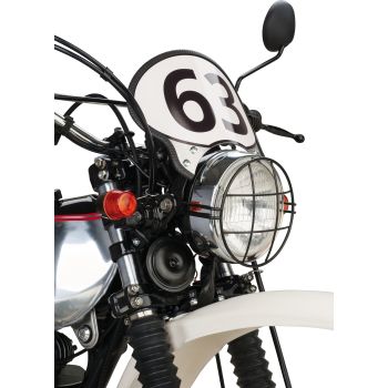 Race Number Plate 'Six Days', aluminium, w/ black stainless steel brackets, suitable for original brackets and headlight (incl. 2 stickers)