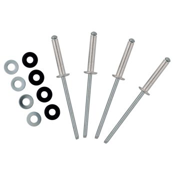 Rivet-Set, Silver, compl. with O-Rings + Washers, for Sprocket Cover Repair, 12 Pcs.