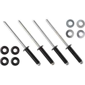 Rivet-Set, Black, compl. with O-Rings + Washers, for Sprocket Cover Repair, 12 Pcs.