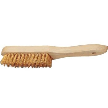 Wire Hand Brush, Wavy Steel Wire 0,30mm, Four Rowed, Wooden Handle, approx. 28cm
