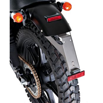 D-Track License Plate Bracket, Aluminium, SILVER, incl. LED-Taillight + Reflector