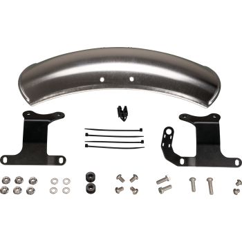 Aluminium Front Fender incl. Bracket (black), complete ready to mount, aluminium untreated, handmade, Made in Germany
