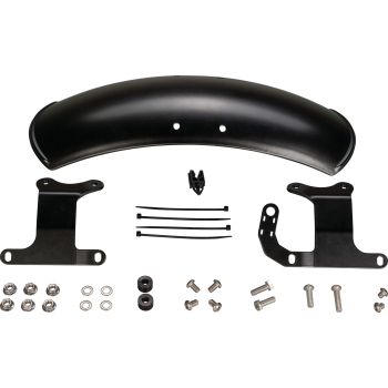Aluminium Front Fender (black) incl. Bracket (black), complete ready to mount, handmade, Made in Germany