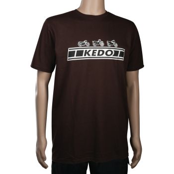 T-Shirt 'KEDO' Size 'S', Brown, White Print, 100% Bio-Cotton (180g)