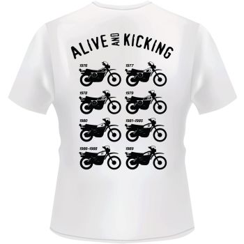 T-Shirt 'XT500 Model Summary', Size M, colour: white, print: back black, front red/black 160g bio cotton, 100% cotton