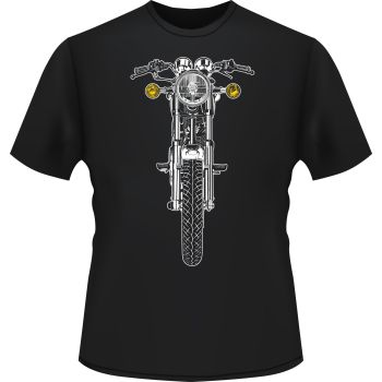 T-Shirt' SR500 frontal', black, Size M, 2-colour printed, 100% cotton