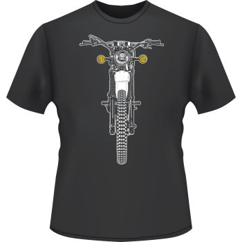 T-Shirt 'XT500 Frontal', dark grey, size XL, 2-colour print, 100% cotton