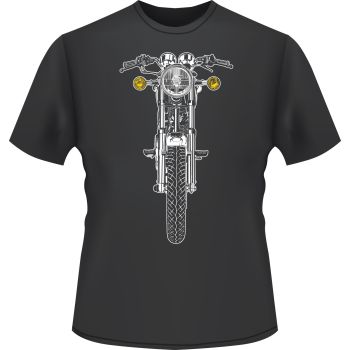 T-Shirt 'SR500 Frontal', dark grey, size M, 2-colour print, 100% cotton