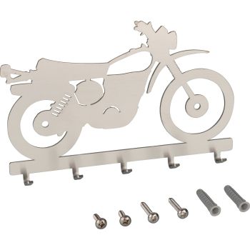 Keyboard/Coat Rack 'XT500', size 178x113mm, 5 hooks, 2mm stainless steel, incl. dowels & stainless steel bolts