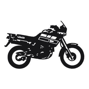 Sticker/Decal 'Stylized XT600Z Ténéré', Glossy Black (approx. 10x6cm)