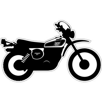 XT500'76 Sticker, stylised '76 model, glossy black, size approx. 100x61mm, 1 piece