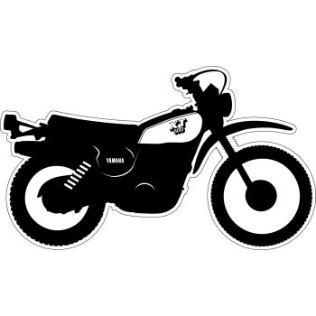 XT500'81 Sticker, stylised '81-'85 model, glossy black, size approx. 100x58mm, 1 piece