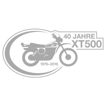Sticker '40 Jahre XT500', silver, size approx. 190x95mm, 1 piece